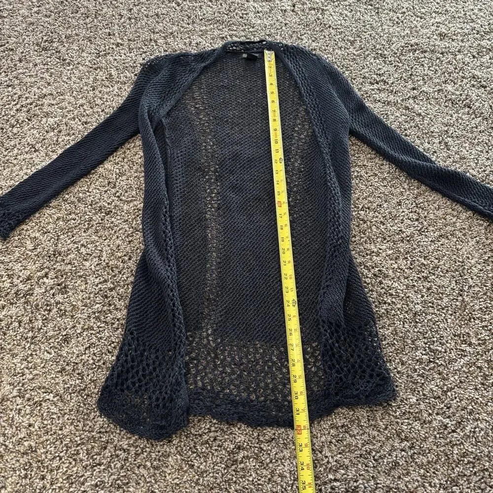 Lucky Brand Duster XS Dark Navy Blue Crochet Open Front - Picture 5 of 10